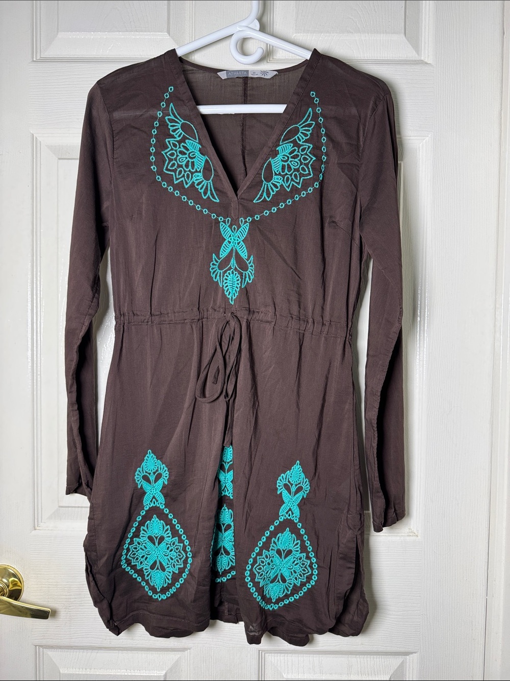 Athleta Women’s Mini Dress/ Cover-Up/Sheer with Embroidery Sz XS